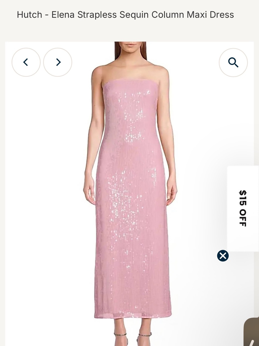 Hutch Strapless Sequin Column Maxi Dress in Light Pink